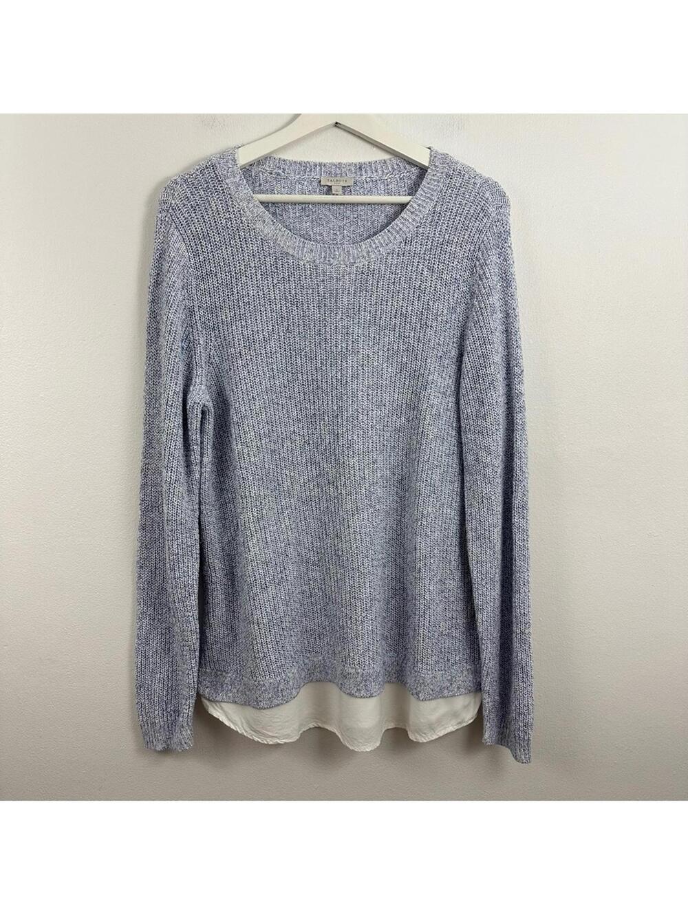 Talbots Sweater Shirt Tail Long Sleeve Crew Neck Women's Size L